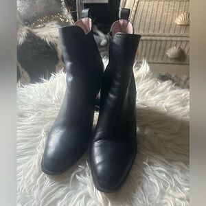 Zara black leather boots